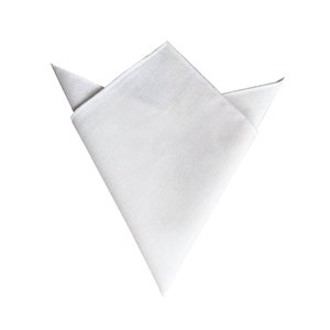 White Linen Pocket Squares Plain white Hanky Wedding Formal