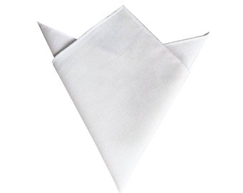 White Linen Pocket Squares Plain white Hanky Wedding Formal