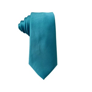 TEAL BLUE Wedding Tie, Teal blue Satin Tie , Pocket Square, Men&#39;s Necktie Teal, Men&#39;s Pocket Square Teal, Wedding Gift