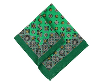 Emerald Green Pocket Square, Green Wool Pocket Square, Pocket Squares For Men