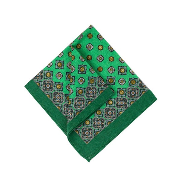 Emerald Green Pocket Square, Green Wool Pocket Square, Pocket Squares For Men