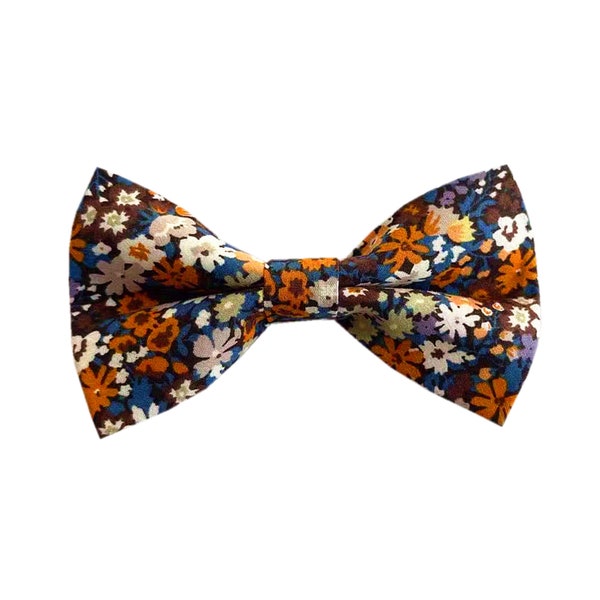 Navy Floral Bow Tie - Etsy