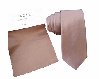 Taupe Wedding Tie, Men's Necktie Taupe, Men's Satin Pocket Square Taupe, Taupe Bow tie, Taupe Kids Bow tie,Wedding Gift