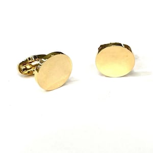 Shining Gold Cufflinks Rose Gold Round Cuff links Wedding Cuff links Birthday Gift Christmas Gift