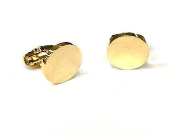 Shining Gold Cufflinks Rose Gold Round Cuff links Wedding Cuff links Birthday Gift Christmas Gift