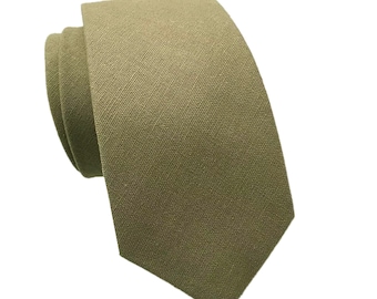 Khaki Skinny Tie with matching pocket square, Men's Skinny Tie, Mens Tie, Khaki Wedding Tie, Grooms Skinny Tie, Groomsmen Ties