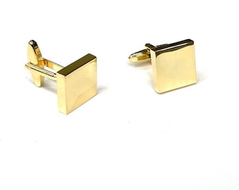 Shining Gold/Black Cufflinks Square Cuff links Wedding Cuff links Birthday Gift Christmas Gift