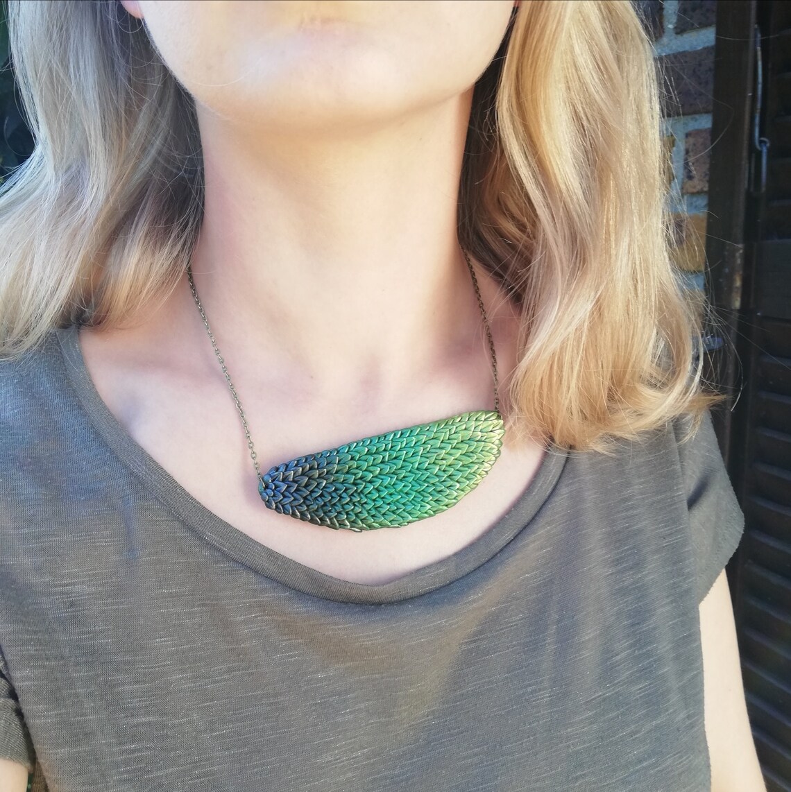Green Dragon Scales Necklace / Green Dragon Scales Necklace / Rhaegal