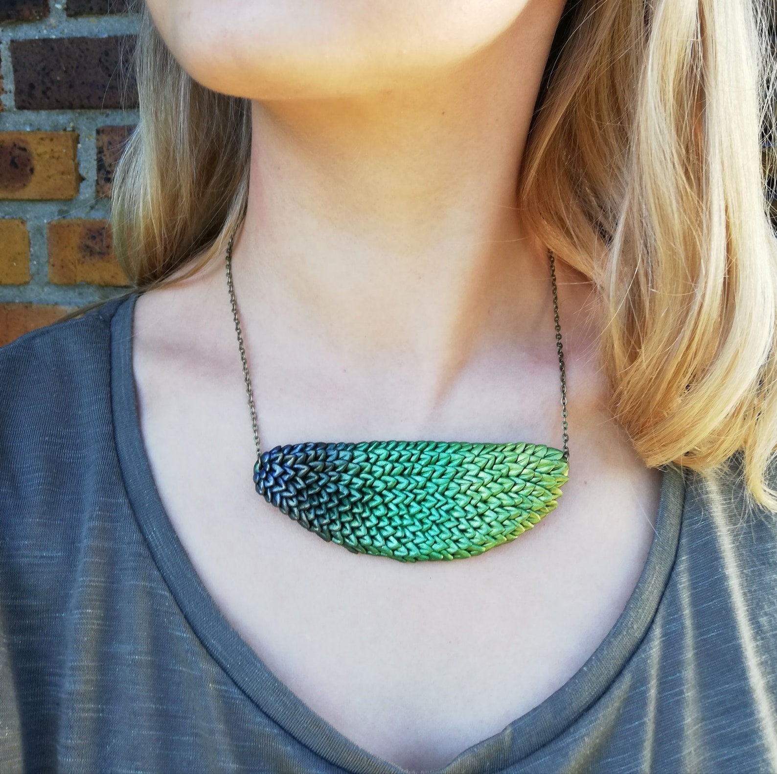 Green Dragon Scales Necklace / Green Dragon Scales Necklace / Rhaegal Inspired Game of Thrones