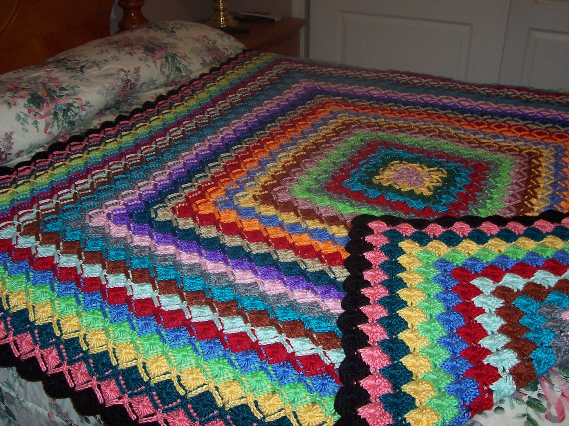 Bavarian Crocheted Blanket. Various Colors. Etsy