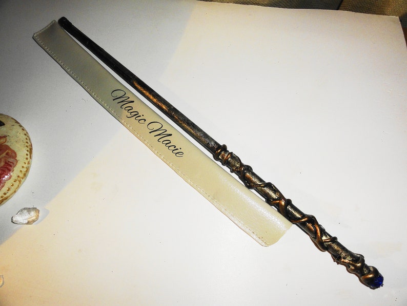Magic Wand Gold and Black Fairy Wand Wizard Wand Wood Wand image 7