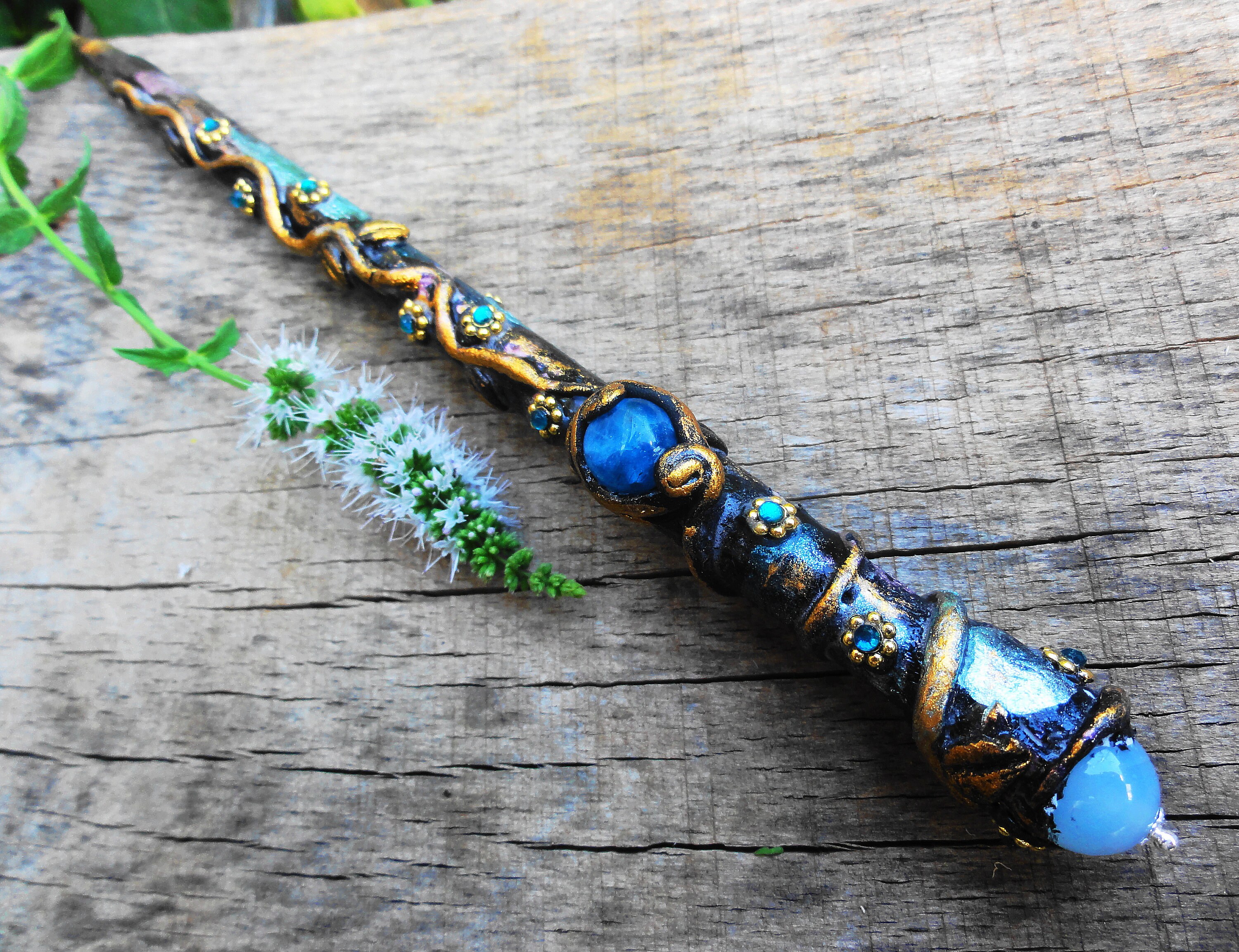 Flowers Magic Wand Pen Crystal Pen Witchy Tools Altar and Etsy