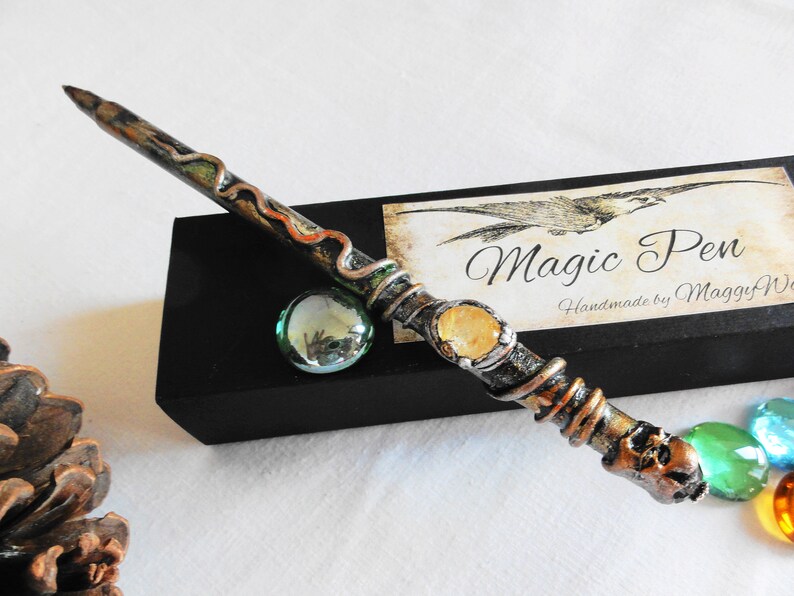 Magic Pen Citrine Gemstone Polymer Clay Magic Wand Pens Fairy Etsy