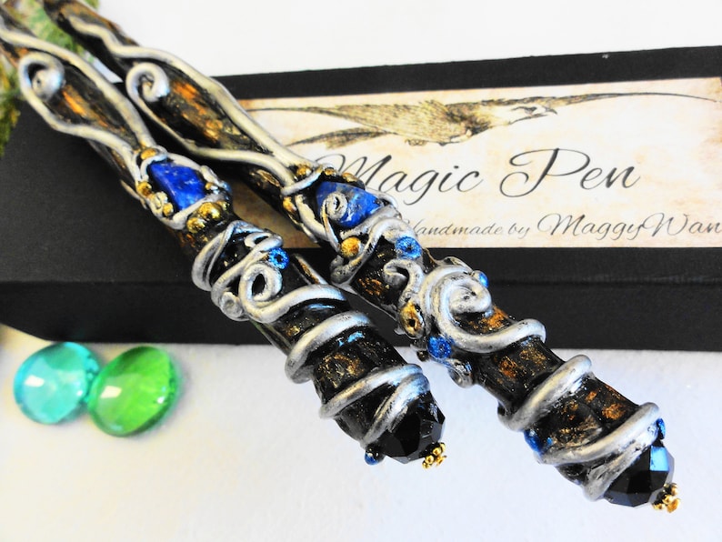 Writer Talisman Magic Pen Sodalite Stone Magic Wand Pencil image 0