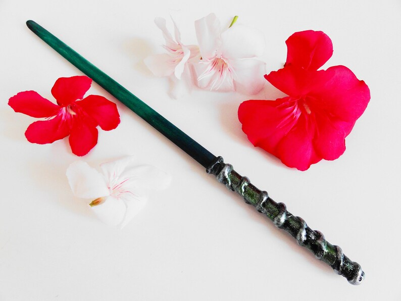 Forest Magic Wand. Wood Magic Wand. Deep Green Wand. Fairy Etsy