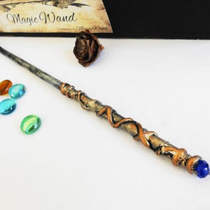Magic Wand Gold and Black Fairy Wand Wizard Wand Wood Wand image 4