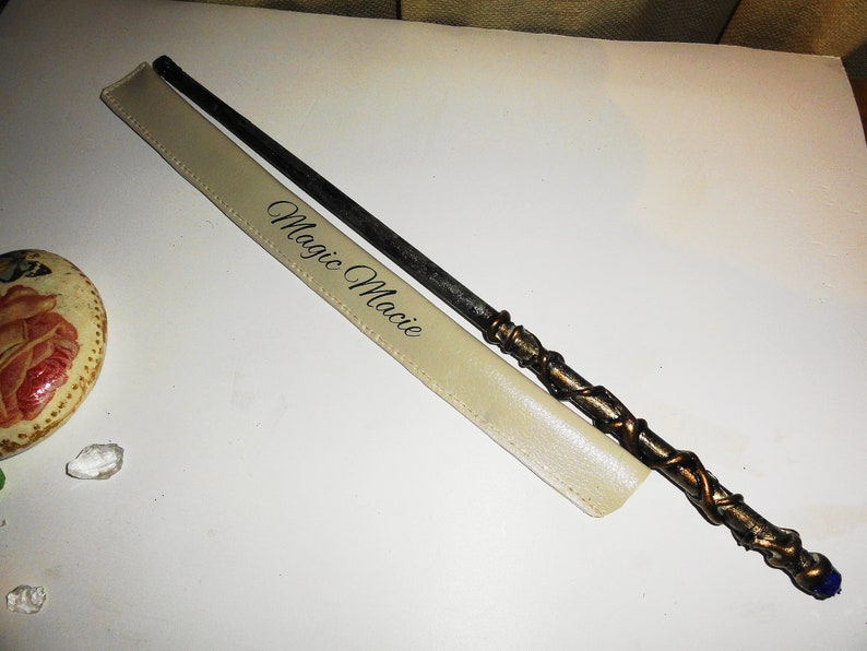 Magic Wand Gold and Black Fairy Wand Wizard Wand Wood Wand image 5