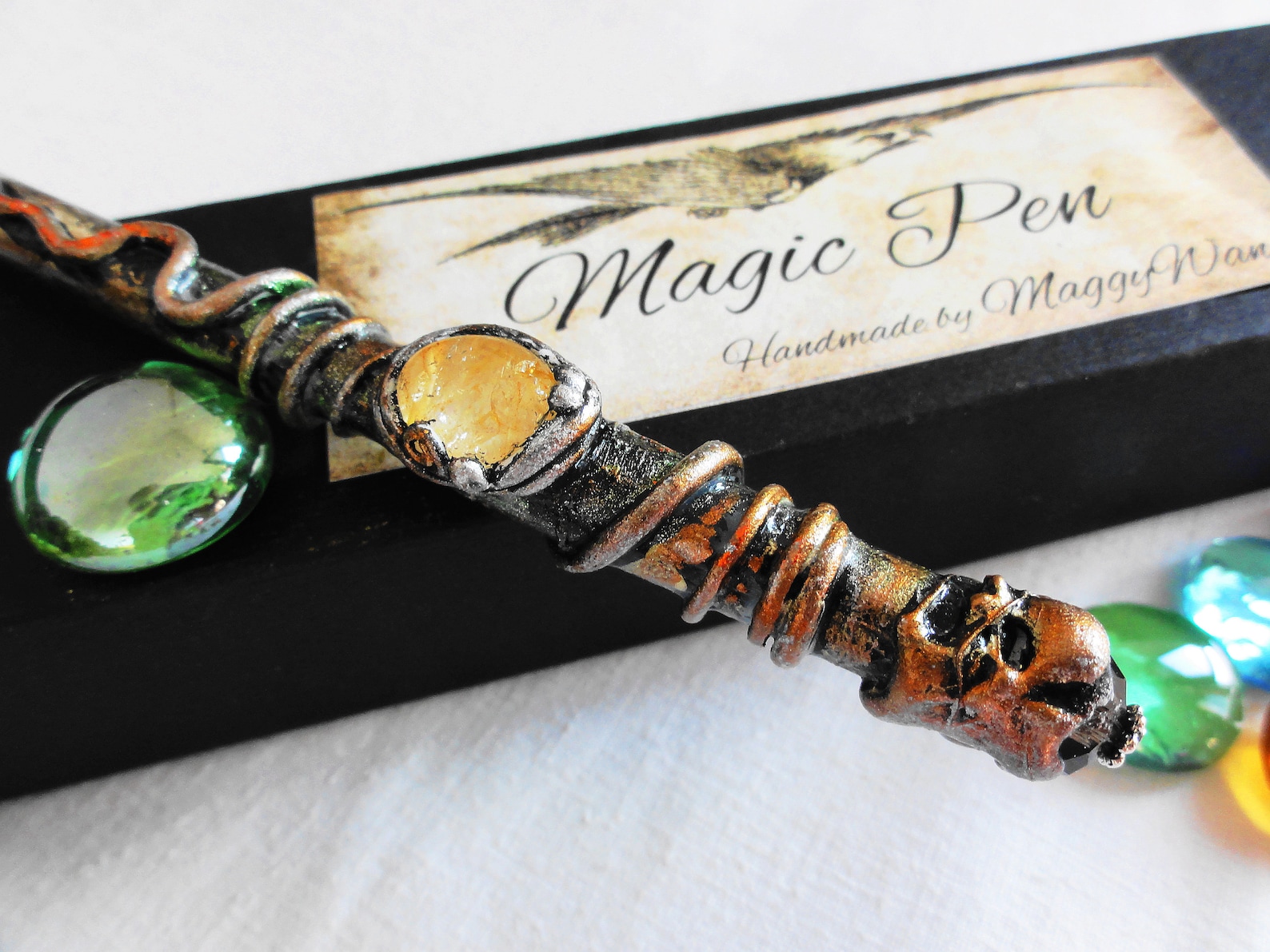 Magic Pen Citrine Gemstone Polymer Clay Magic Wand Pens Fairy Etsy