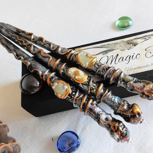 Witchy Magic Wand Pen Prehnite Crystal Pen Clay Pens Unconditional Love gemstone