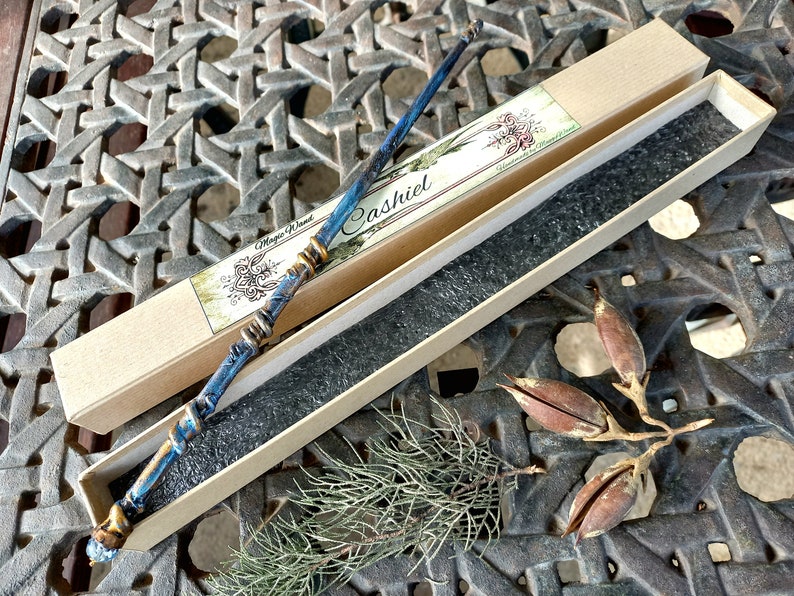 Magic Wand Blue and Gold Cosplay Magic Wand Witches Wand Party image 8