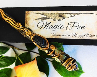 Black Tourmaline Pen, Magical Pencil, Pens, Writer Tools, Witchy