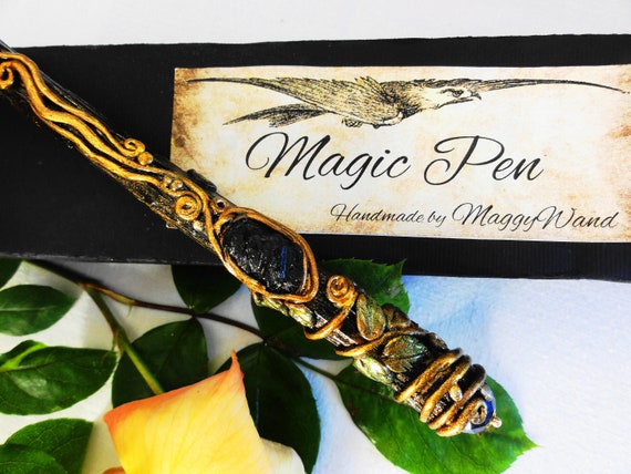 Black Tourmaline Pen, Magical Pencil, Pens, Writer Tools, Witchy Power 