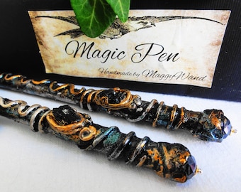 Magic Pen, Black Tourmaline, Protect Gemstone, Writer Pen, Magical Pencil