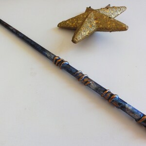 Magic Wand Blue and Gold Cosplay Magic Wand Witches Wand Party image 4