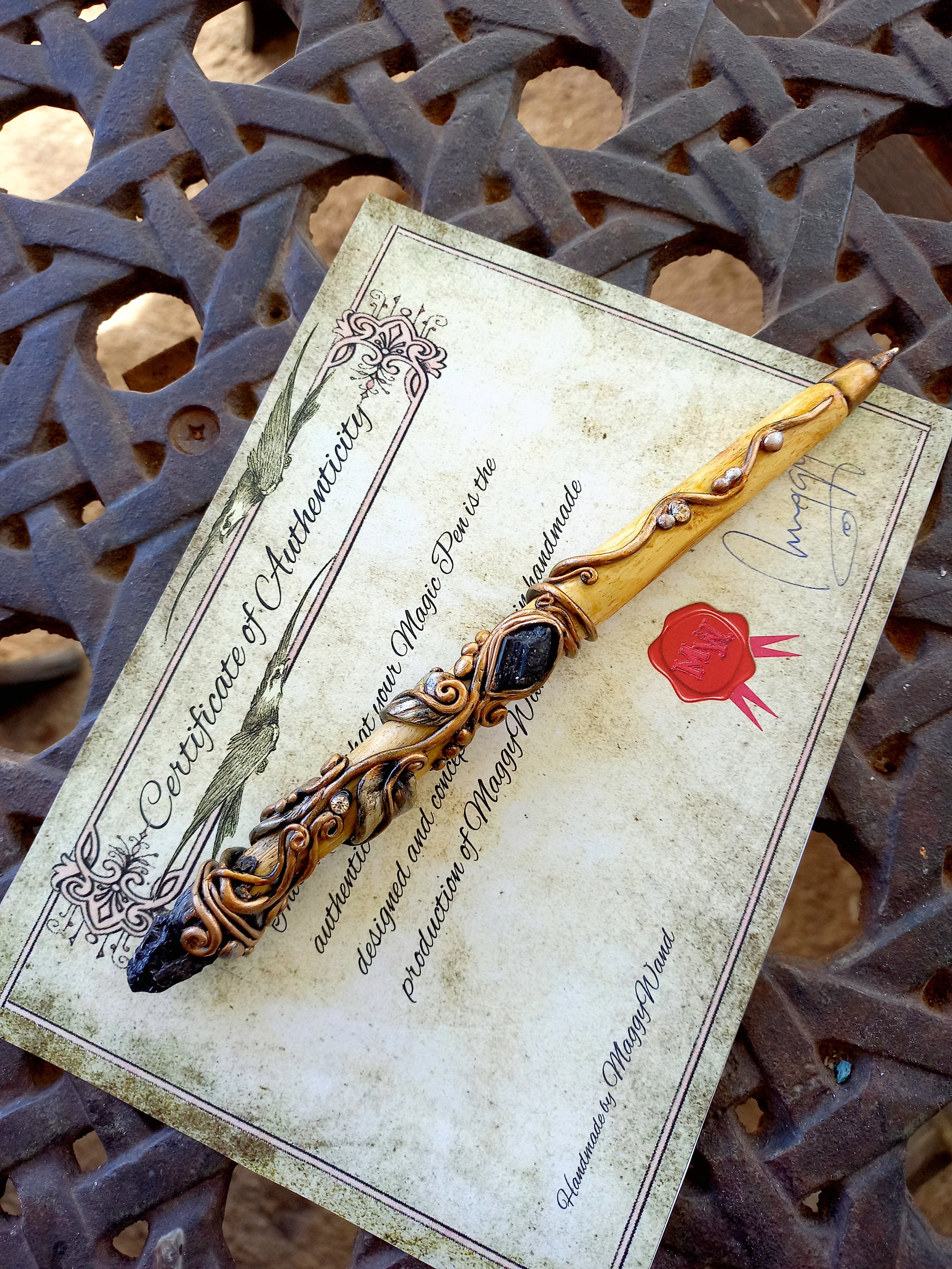Black Tourmaline Pen, Magical Pencil, Pens, Writer Tools, Witchy Power 
