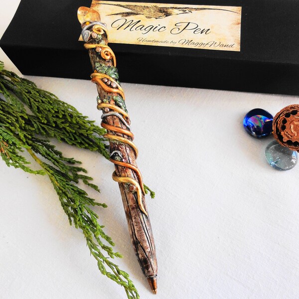 Magic Pen Writer Pencil Citrine Gemstone One of a Kind Notebook Tools