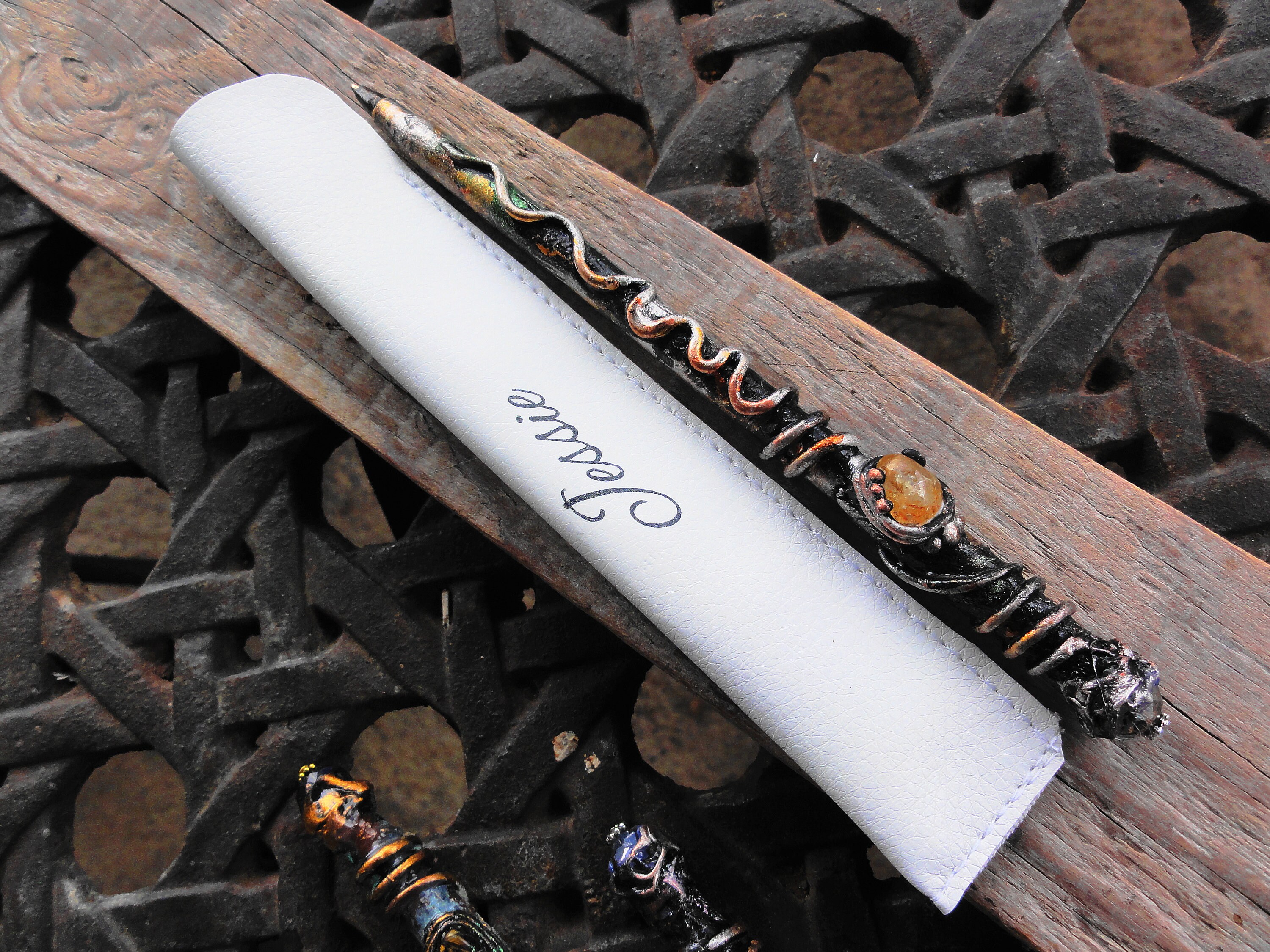 Magic Pen Citrine Gemstone Polymer Clay Magic Wand Pens Fairy Etsy