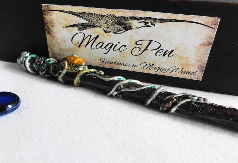 Wizard Magic Pen Tigers Eye Stone Magic wand Fairy Pens Etsy