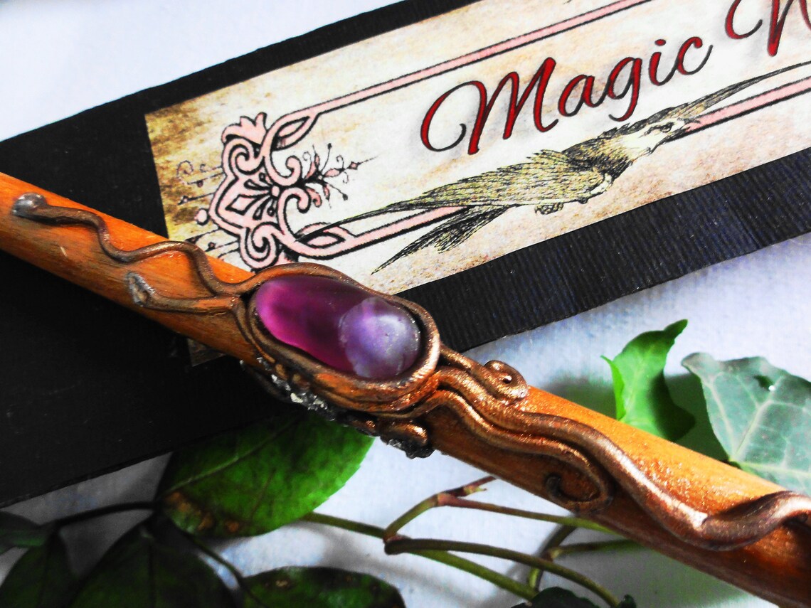 Magical Wand with Fluorite Spiritual Wand Ritual Stick Etsy