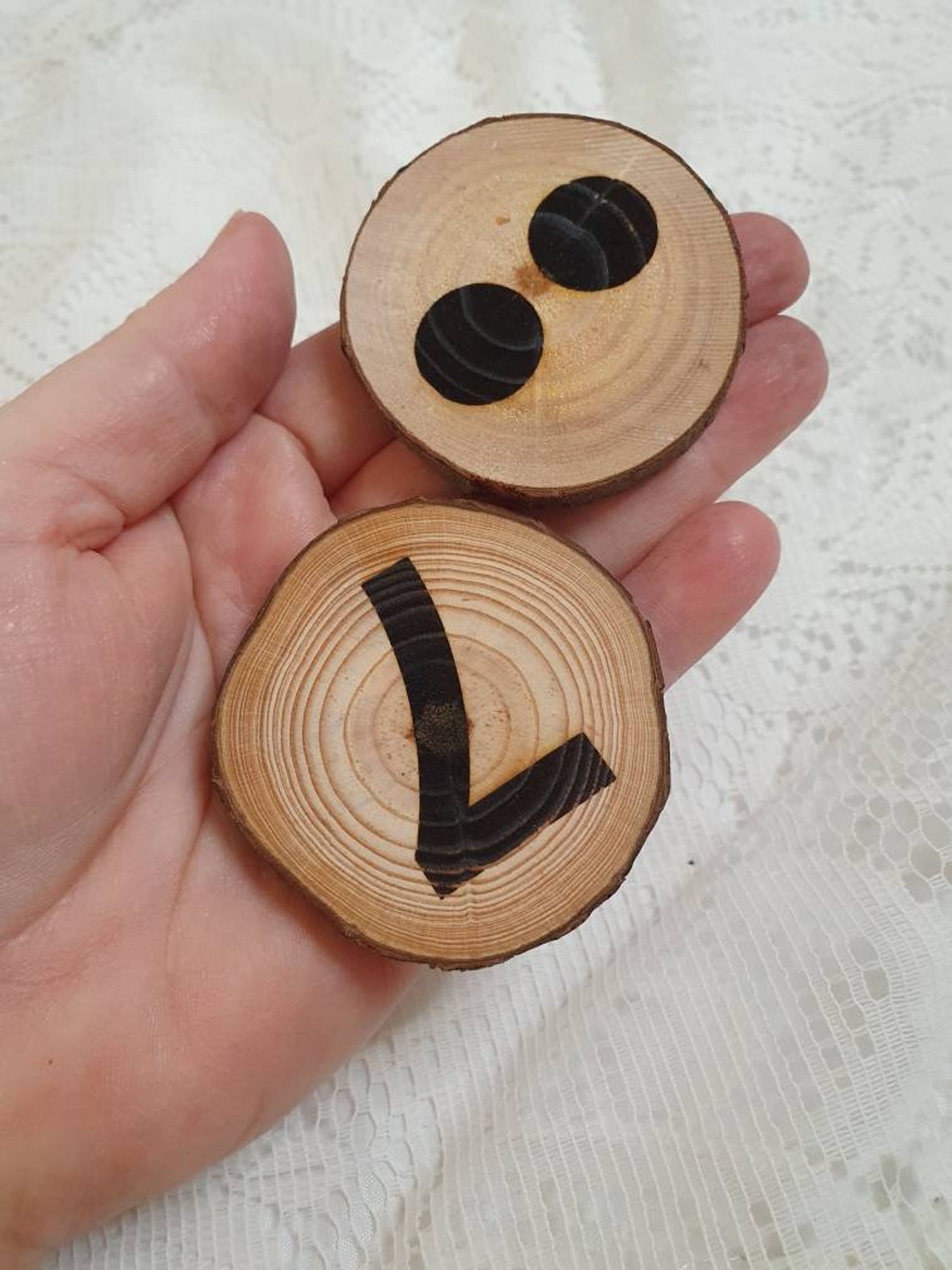 Number disc set. Natural branch slices. 0 10 Etsy
