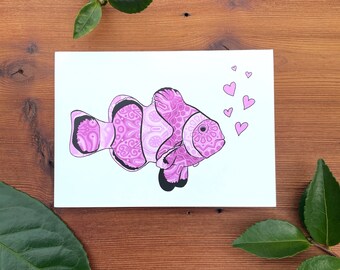 Rosa Fisch Valentinstag Clownfisch Valentinstag