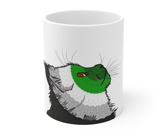 Aromantic Pride-mugg [Aro Pride-mugg med flaggmönster och kattmotiv]