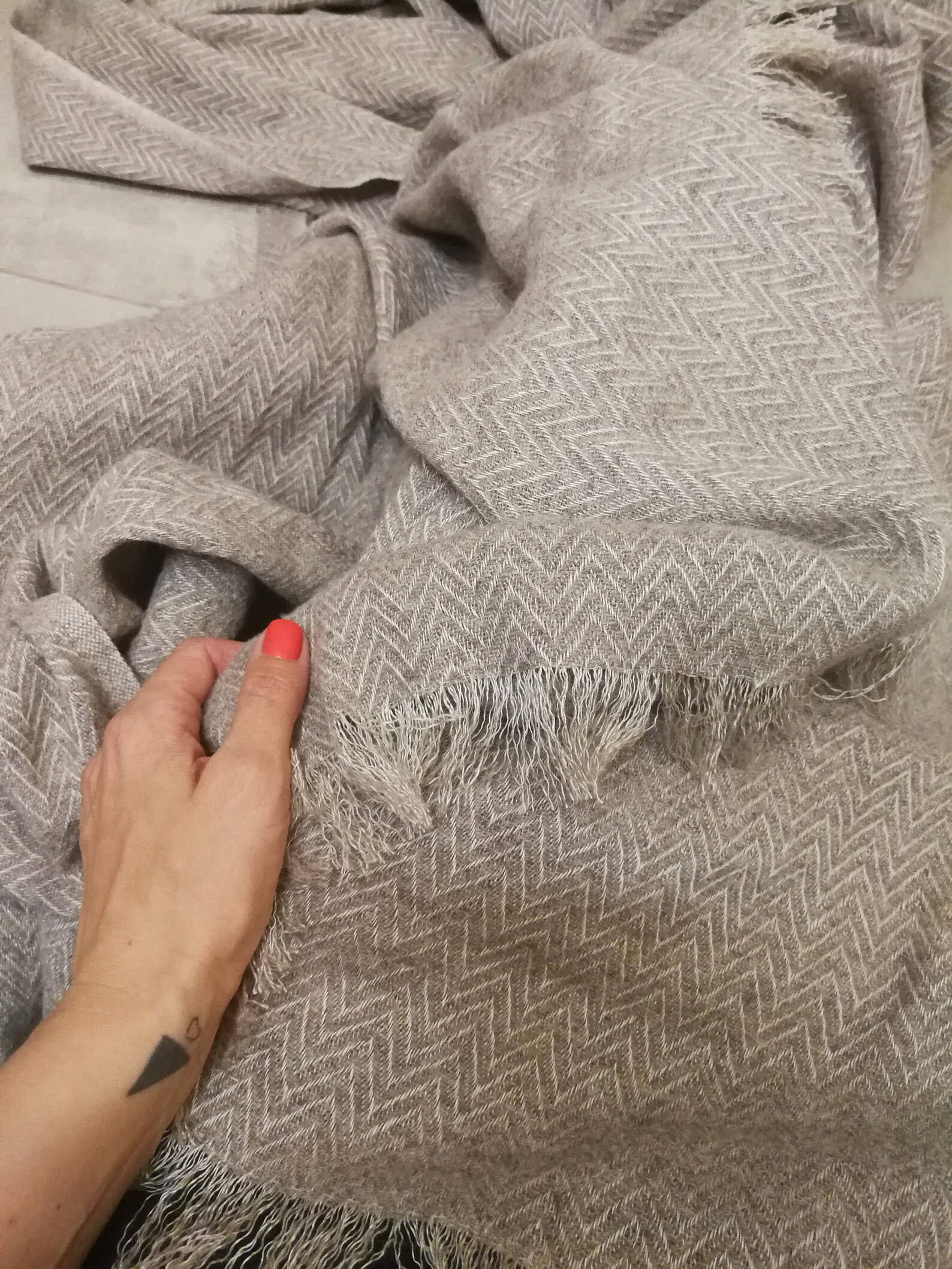 Linen Wool Throw Blanket Linen Bedspread Herringbone Weaving Etsy