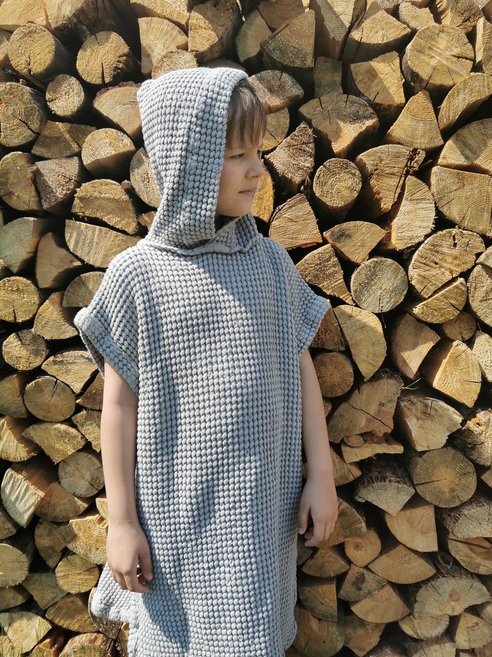 Hooded Beach Poncho Kids Towel Poncho Hooded Towel Linen Etsy
