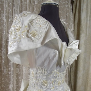 Elegant 1980&#39;s White Ball Gown, Size 12, Vintage