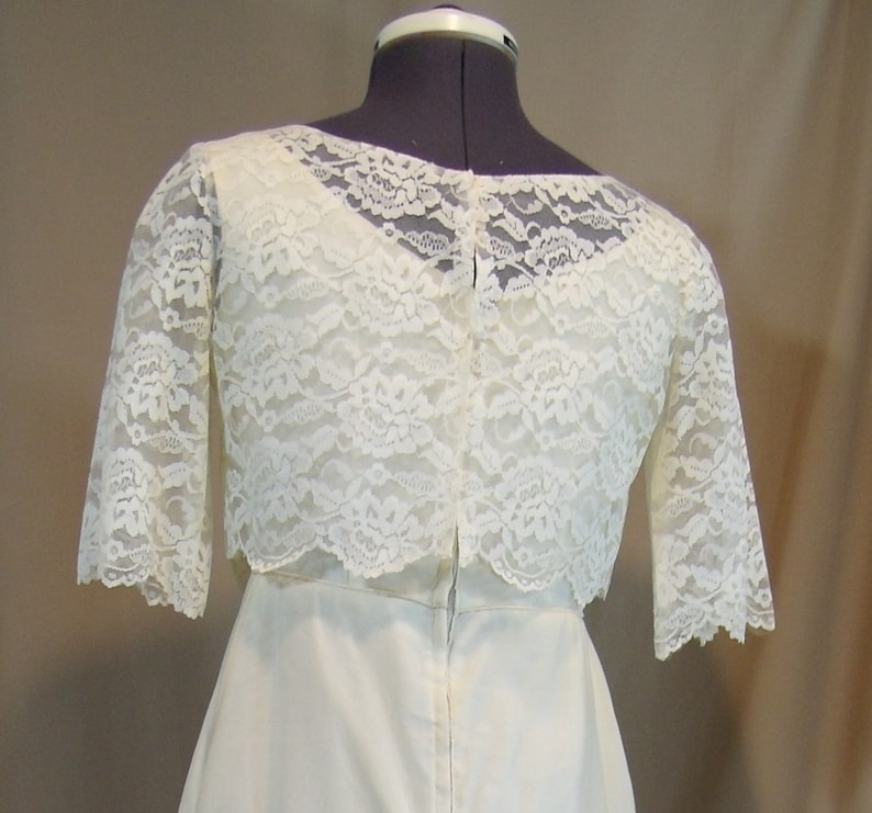 1960s Vintage Ivory Wedding Gown Detachable Train Handmade
