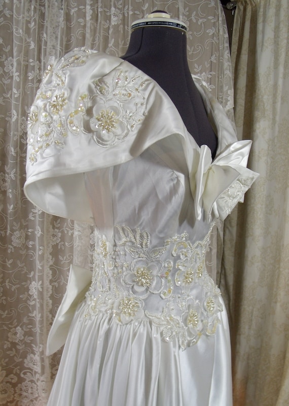 Elegant 1980's White Ball Gown, Size 12, Vintage - image 1