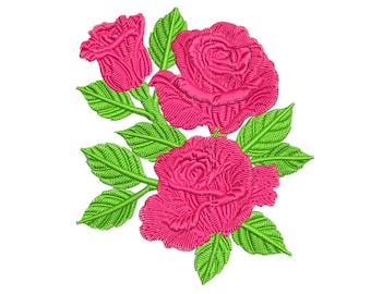 Rose flower, blooming rose embroidery design files