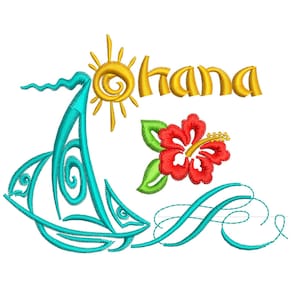 Ohana Means Family. Embroidery design files.