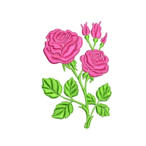 Rose flower, blooming rose embroidery design files