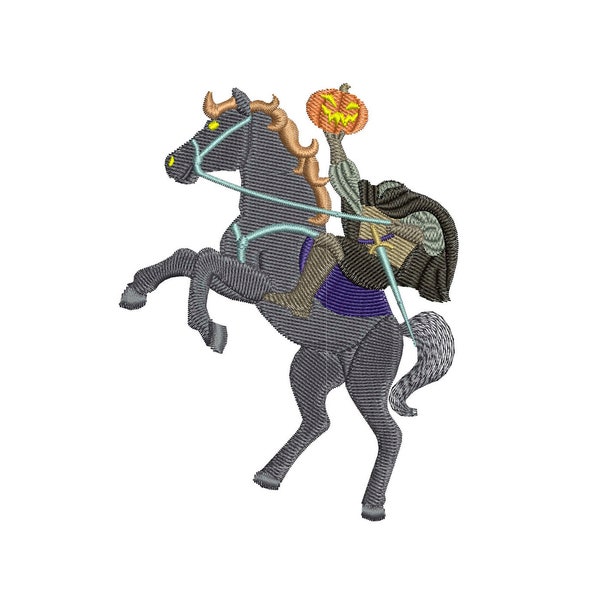 Headless horseman, Halloween embroidery design files