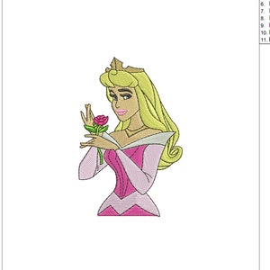 Princess Aurora inspired, Sleeping Beauty inspired. Machine Embroidery Design.