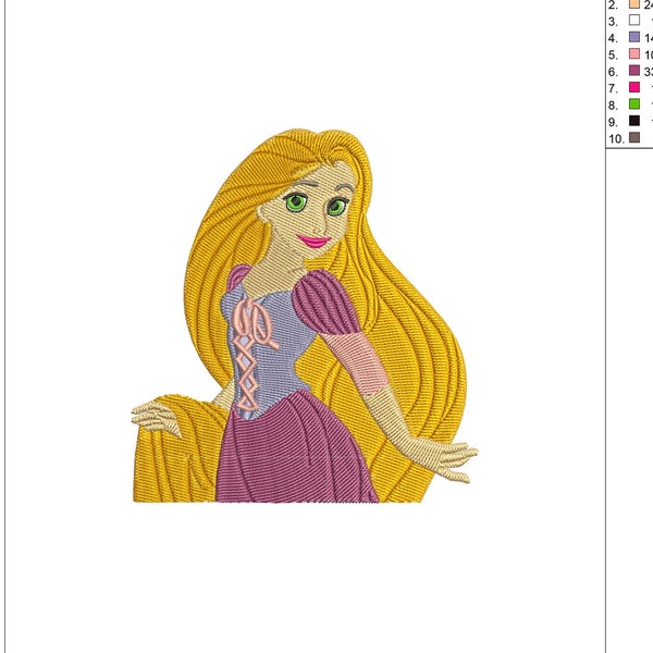 Embroidery design files. Tangled inspired. Princess Rapunzel inspired.