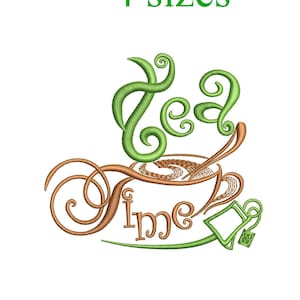 Time tea, Tea time, Tea time now, Cup of tea - embroidery embroidery design files