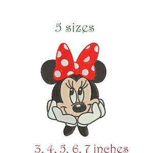 Inspirado en Minnie Mouse. Diseño de bordado a máquina. Sueños de Minnie Mouse