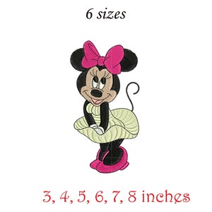 Minnie Mouse Inspired. Machine Embroidery Design. In style Marilyn